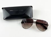 Marc Marc Jacobs Gray Oversized Aviator Sunglasses Gray Black