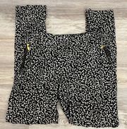 Black & White Print Elastic Waist Pull On Pants Size Small