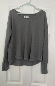 Gray Long Sleeve Waffle Shirt