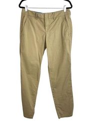 Vince Women's Khaki Tan Mid Rise Straight Leg Casual Tailored Pants Size 8