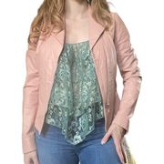 Kenneth Cole collection blush leather moto jacket