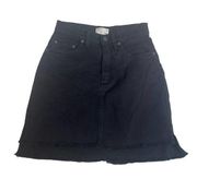 WILFRED FREE Black Denim Mini Skirt Jean Cutoff High Rise 0 Extra Small