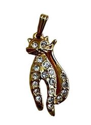 Vintage Avon Rhinestone Cat Pendant