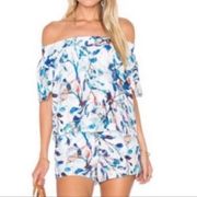 Parker 100% Silk floral off the shoulder romper size M