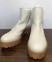 DL Dirty Laundry Chelsea White Platform Combat Boot Size 8.5