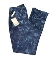 NYDJ Slim Bootcut Jeans Size 10 Bishop Floral Multi Laser Lift Tuck Technology