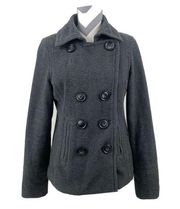 Aeropostale Wool Blend Gray Pea Coat - Size M