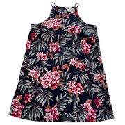 Simply Noelle Dress Womens Large X-Large Black Pink Green Floral Sleeveless Poly