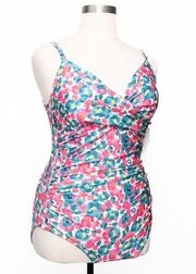 Calvin Klein. Floral Tummy Control One Piece Swimsuit.