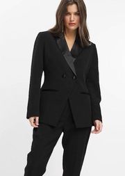 ASOS DESIGN tux double breasted blazer in black