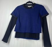 NWOT Opening Ceremony Women’s Blue Long Sleeve Crew Neck Sweater Size Small