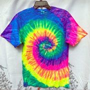 Tie-dye neon bright t-shirt Collegiate cotton, s.M