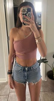 Boutique One Shoulder Crop Top