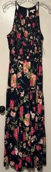 NWT GB Juniors navy floral maxi dress size XL