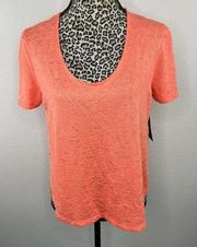 Short Sleeve Coral Knit Open Side Top Size Small NWT