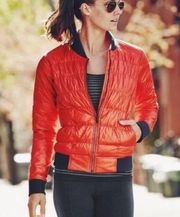 Athleta Dobby Quilted Down Puffer Bomber Jacket Small