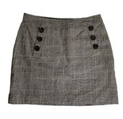 Banana Republic  100% Wool Sz 4 Mini Skirt Side Zip Lined Academia Preppy Gray