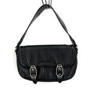 Cole Haan 'Alexa' Black Leather Classic Baguette with Buckles Handbag