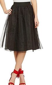 Soprano Black Plus Size Tulle Midi Skirt