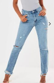 Blue Slim Straight High waisted Jeans 