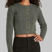 Wild Fable  Womens Button Front Crop Knit Cardigan