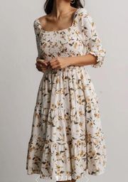 NWT Baltic Born Marta Smocked Midi Dress in Golden Floral Size 2X