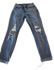 Rewash Blue Denim Distressed Super High Rise Mom Jeans Size 1 (25)