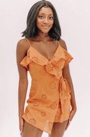 Tangerine Eyelet Romper