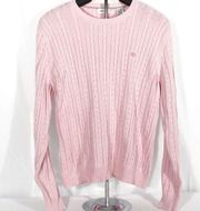 Women's |  | Pink Cable Knit Crew Neck Sweater - XLarge