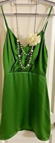 L’AGENCE Chiara Twist Silk Lined Tank Dress Emerald Green Size‎ 2 NWT