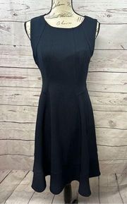 Liz Claiborne size 8 sleeveless navy blue dress with zipper on back