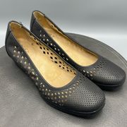 Naturalizer Shoes Womens 7.5 BRINA Leather Wedge Black Slip On Comfort Walking