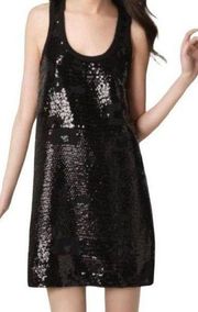 See by Chloe Sequin Patchwork Shift Dress Black Womens Size US 6