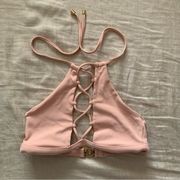 ☀️ Pink beach bunny halter bikini top