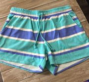 Wildfox Size S Blue Striped Pull-On Sweat Lounge Shorts Women's