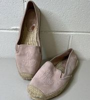 Ralph Lauren Light Pink Destini Espradrille Loafer Sz 10 Slip On Suede Logo