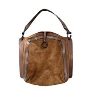 BCBGMaxAzria Brown Suede Leather Hobo Tote Bag