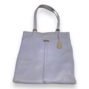 Cole Haan Village II Marcy Market Tote Bag Purse Pebbled Leather Light Blue