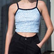 Brandy Melville Belle Blue Cheetah Print Cropped Tank Top