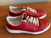 Johnston & Murphy "Nora" Red Gold Sneakers Size 7