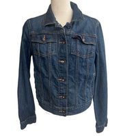 LL Bean Denim Jean Jacket Womens Petite xSmall PS Blue Jean Casual Jacket