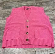 Hers and Mine Pink Oversized Sweater Vest Size Small