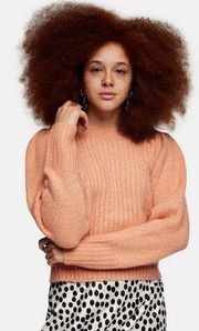 Topshop Cropped Puff Sleeve Knit Sweater