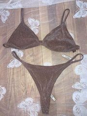 size 3X bikini bottom thong swim set jasper glitter shimmer and 4X Top