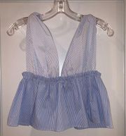 AQUA Blue Deep V Tank Top - size small