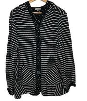 Habitat Printed Hooded Cardigan Striped Button Front Long Sleeve Cuffed Casual