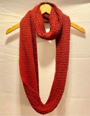 Burgundy Infinity Scarf for Winter Chunky Knitted Scarves Warm Circle Cable