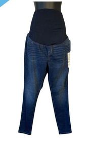 Isabel Maternity Jeans Skinny Dark Wash Over The Belly Crossover Panel Size 6/28