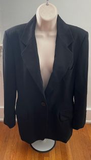 Escada by Margaretha Ley Black 100% Pure New Wool Single Breasted Blazer, size 38 or US 8