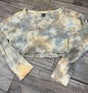 BDG  Cropped Urban Outfitters Tie Dye Thermal Long Sleeve Size Medium